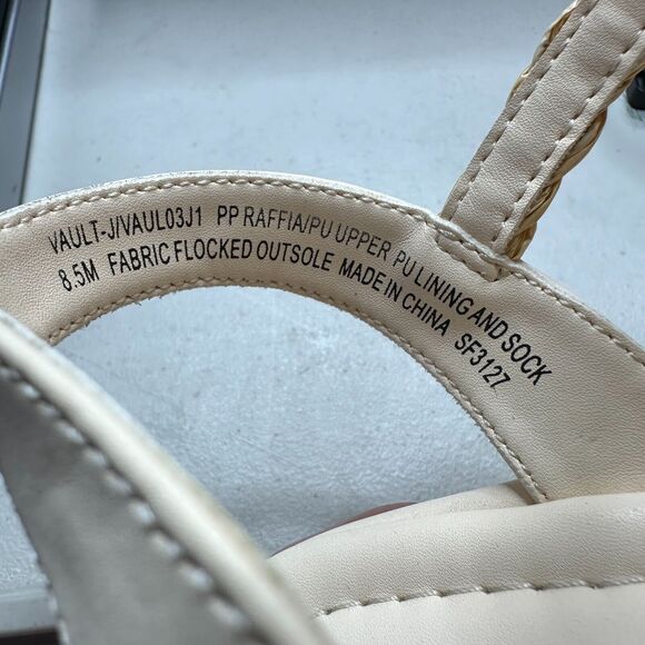 Madden Girl Vault Raffia Wedge Espadrille Sandals Cream Women's 8.5M Cushioned - Picture 13 of 13